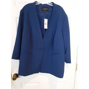 Lafayette 148 New York Blazer Single Breasted Women's 22 Blue Jacket